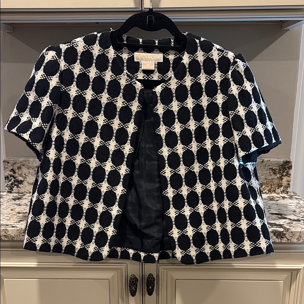 Michael Kors wool blend short sleeve jacket
